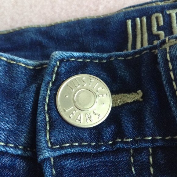 Justice Girls Denim Jean Shorts, Sz. 8 - Picture 3 of 9